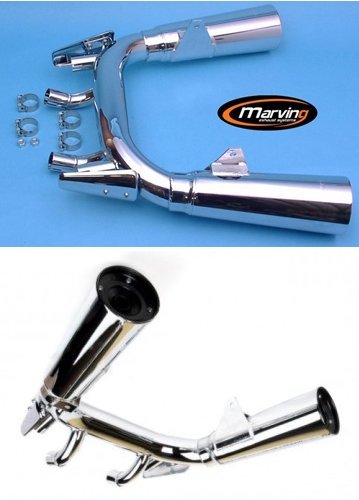 Marving Road '4-2 'slip-on Chrome (BS street legal) (1200)